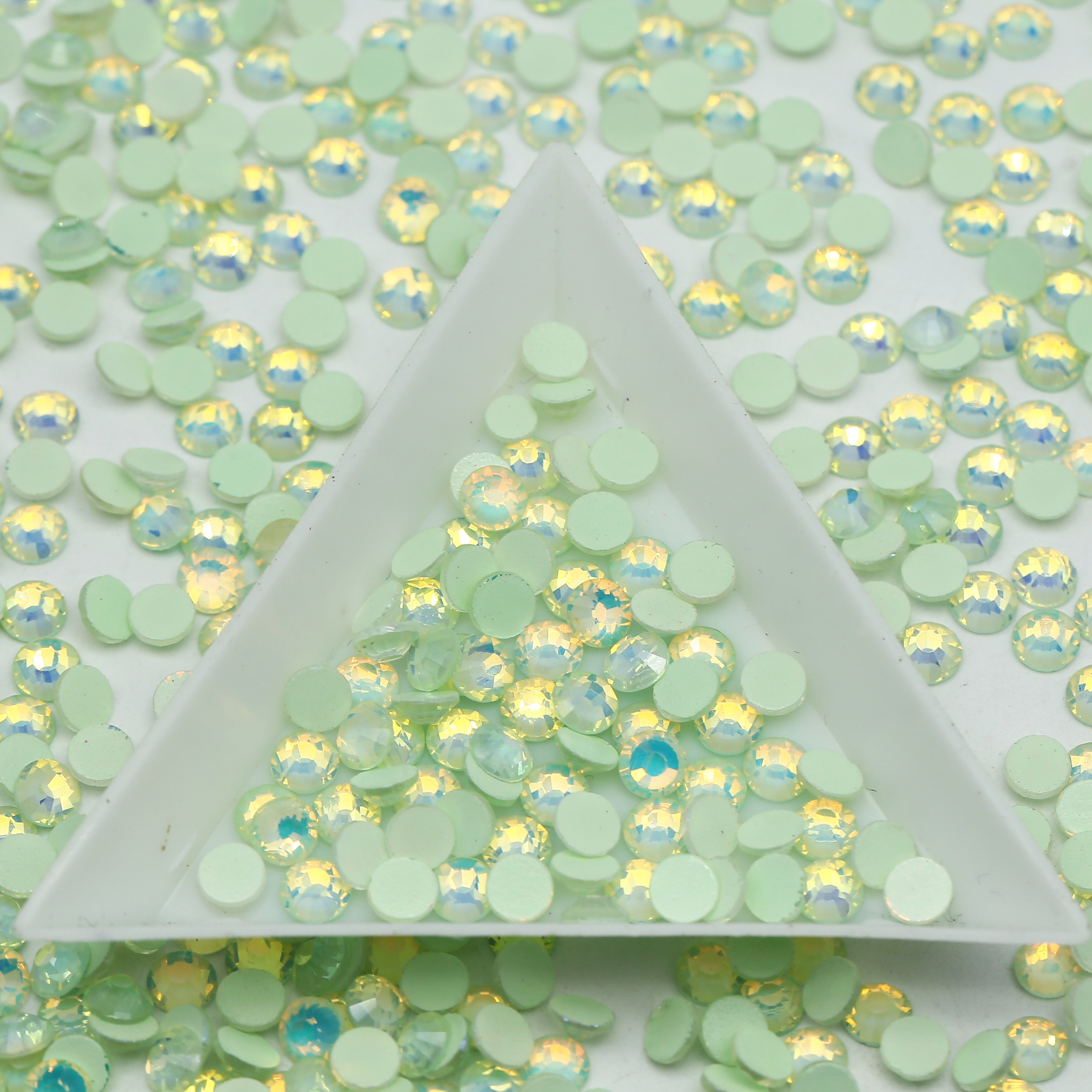 WHATSTONE SS6-SS30 Luminous Opal Serive Flatback Green Non Hotfix Glass Rhinestones For Garment Design