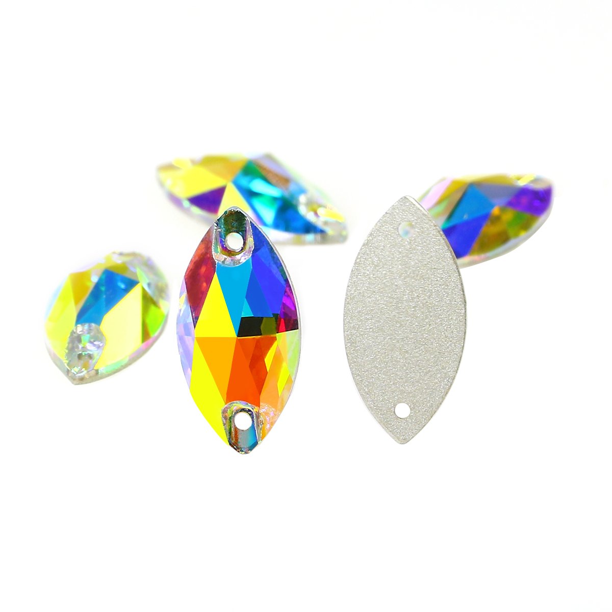 Navette 15*7mm Sew on crystal flatback glass rhinestones wholesale lead-free crystal beads for clothing diy sewing accessories