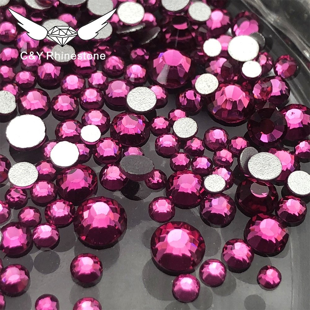 Nail Art Stone Fuchsia Rhinestones Garment Flat Back Crystals Strasssteine Glass Non Hotfix Rhinestone Loose Rhinestones