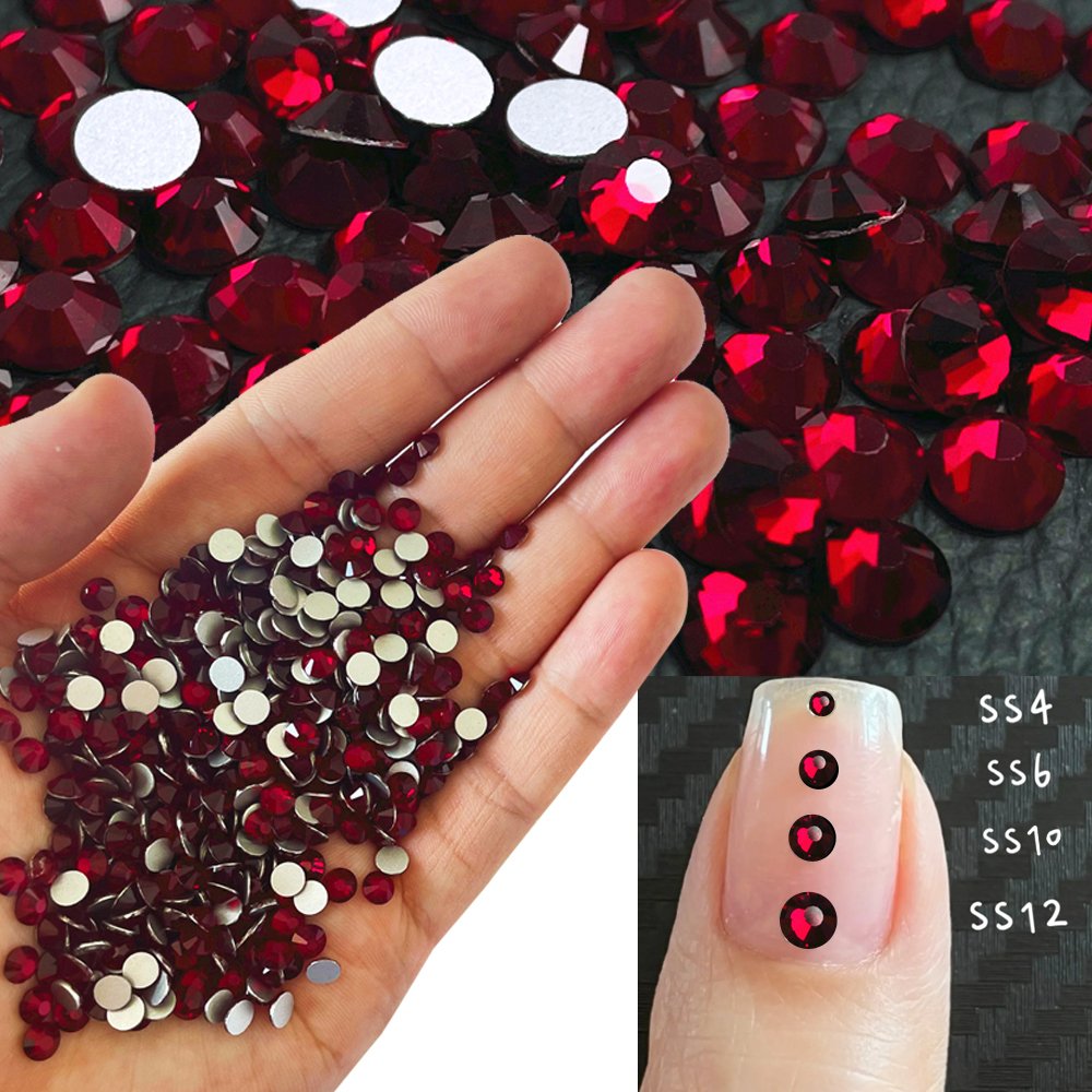 Yantuo Supplier high quality siam Nail Art Rhinestones Non Hot Fix Glass Strass wholesale glass Rhinestones Loose