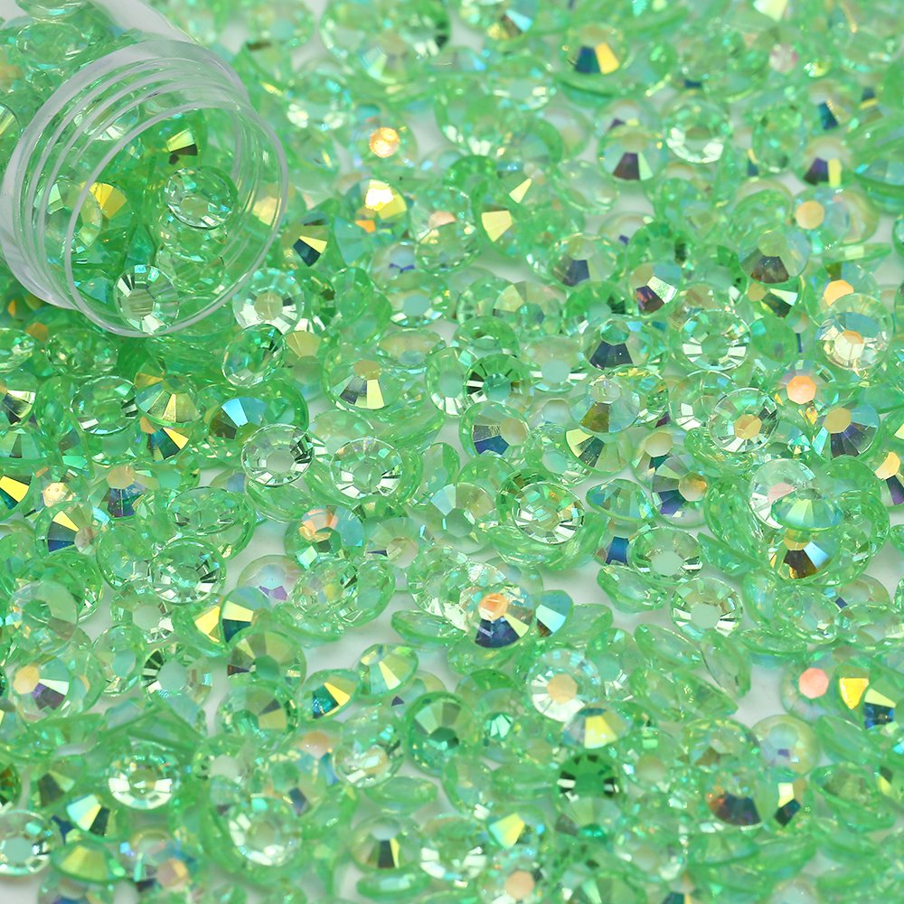 WHATSTONE Transparent Bottom Peridot AB Flatback Resin Rhinestones