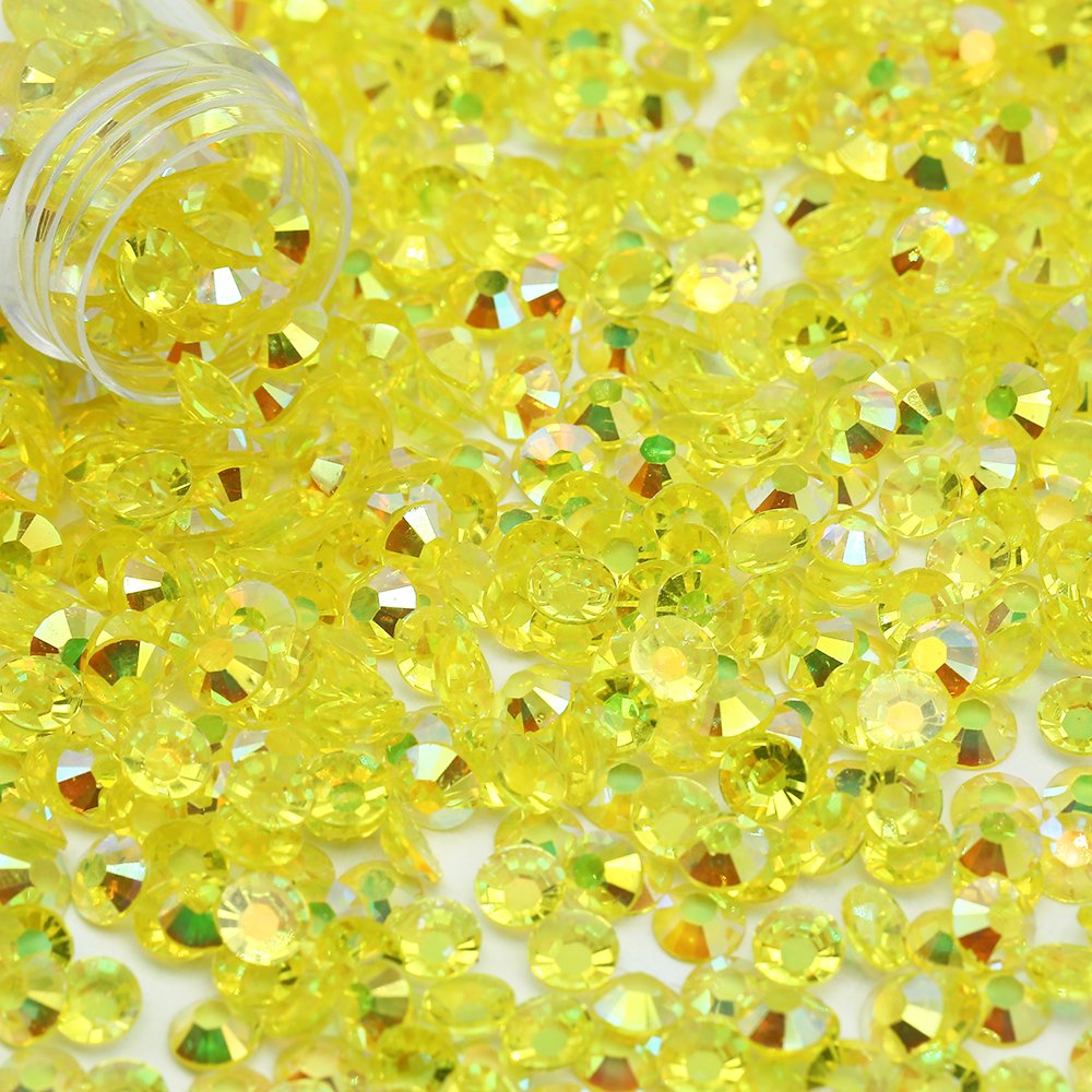 WHATSTONE Transparent Bottom Peridot AB Flatback Resin Rhinestones