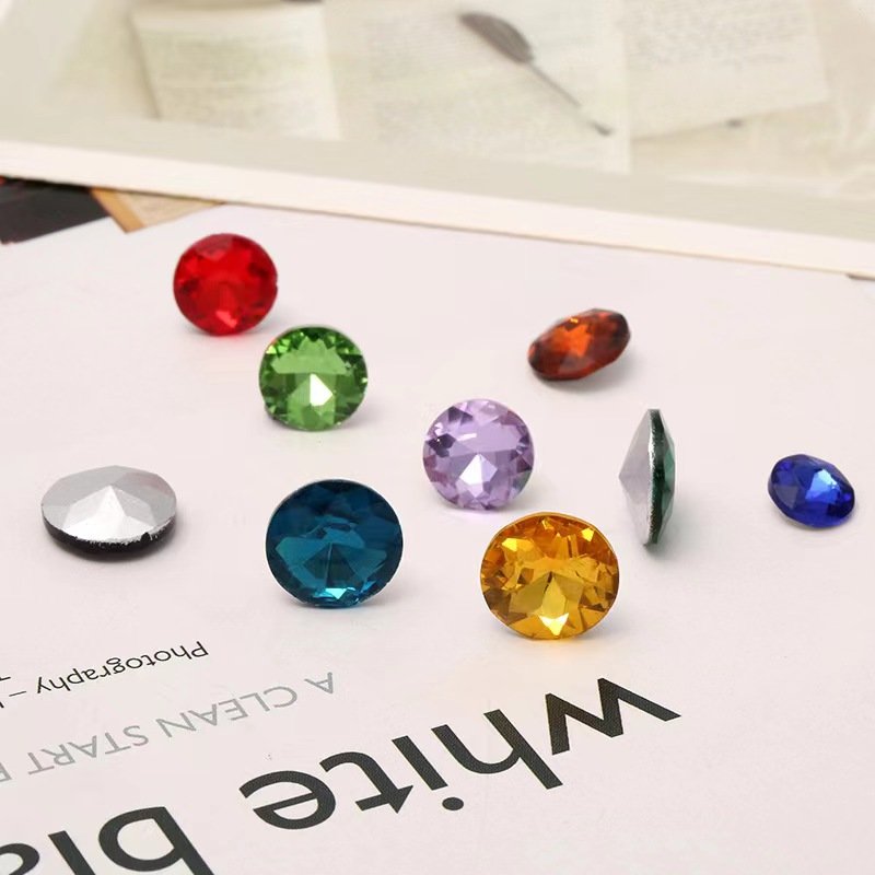 High Quality Point Back Regular Rilvoli Stone Glass Rhinestone For Nail Accessories