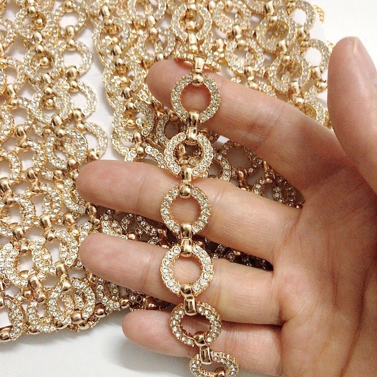 Fashion DIY accessories clear rhinestone alloy chain wholesale LT0357