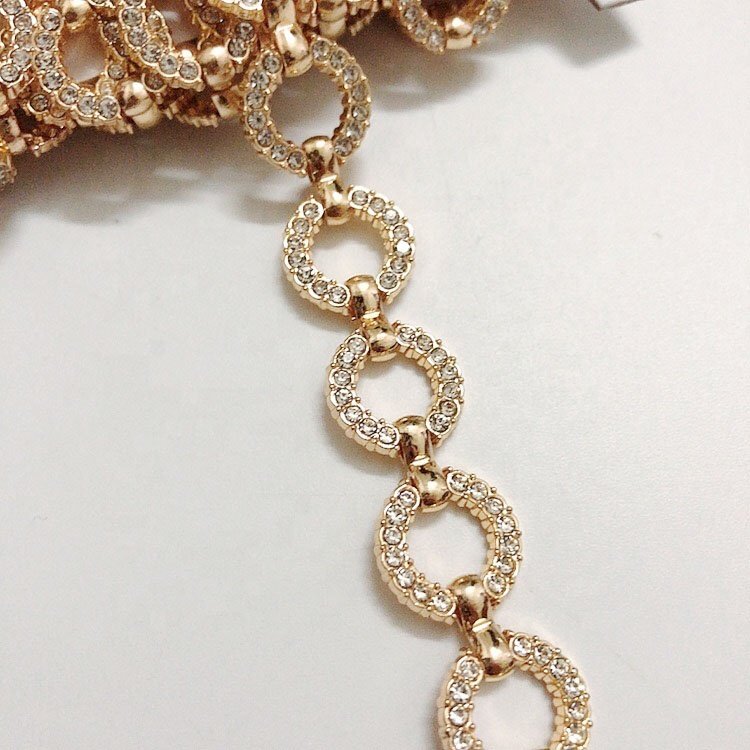 Fashion DIY accessories clear rhinestone alloy chain wholesale LT0357