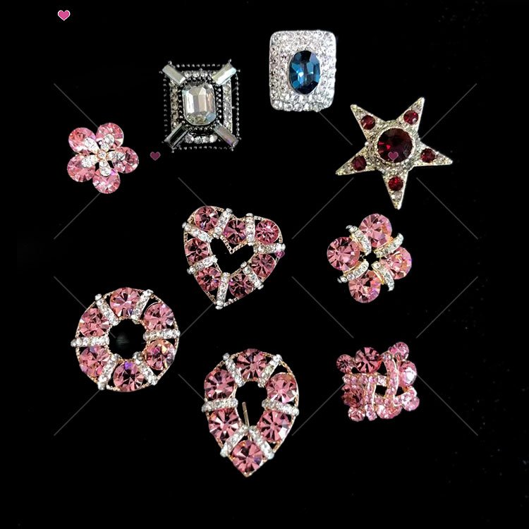 Keering WBK Decorative Brass Crystal Rhinestones Buttons For Clothes Bags Shoes Hats Garment Accessories