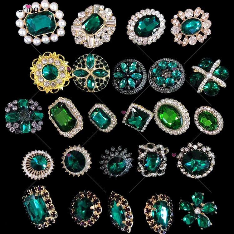 Keering WBK Decorative Brass Crystal Rhinestones Buttons For Clothes Bags Shoes Hats Garment Accessories