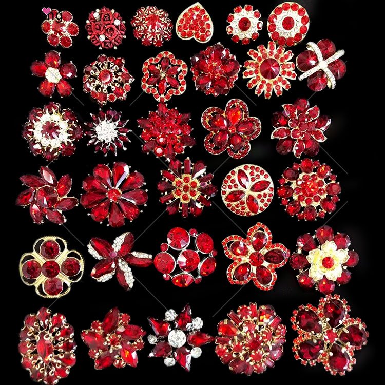 Keering WBK Decorative Brass Crystal Rhinestones Buttons For Clothes Bags Shoes Hats Garment Accessories