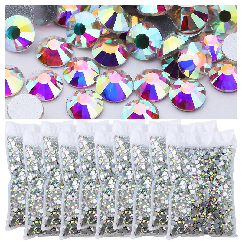 Wholesale loose diamonds for Clothes DIY flat back Diamond Glass Rhinestones Decorations Crystals AB Glitter Face Art Stone