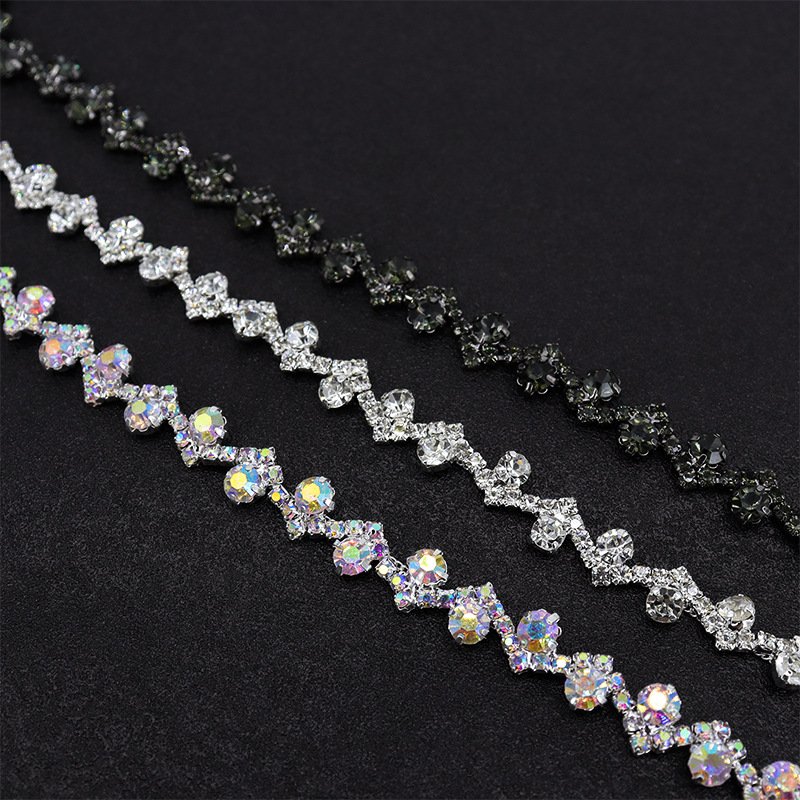 E020 High quality crystal rhinestone chain for garments decoration fringe rhinestone chain