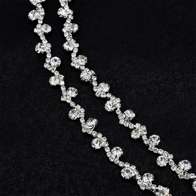 E020 High quality crystal rhinestone chain for garments decoration fringe rhinestone chain