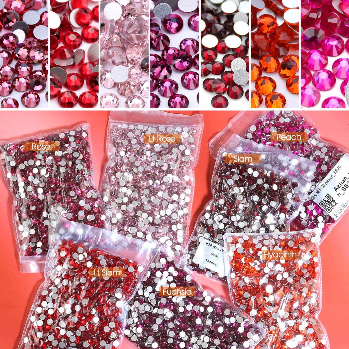 Wholesale Blingbling 74 Colors 13 Sizes Nail Art Crystal Rhinestone Flat Back for Nail Art Decoration