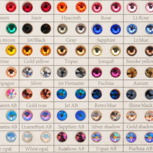 Wholesale Blingbling 74 Colors 13 Sizes Nail Art Crystal Rhinestone Flat Back for Nail Art Decoration