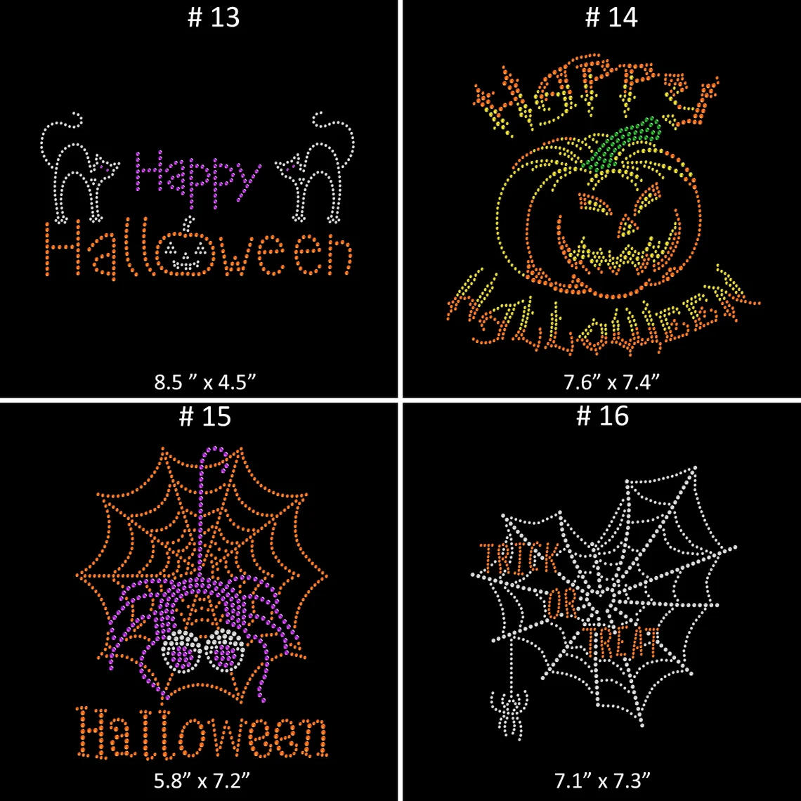 Bling Rhinestone Halloween Strass Template Custom Rhinestone Design Hot-fix Iron On Halloween Rhinestone Transfer Patch