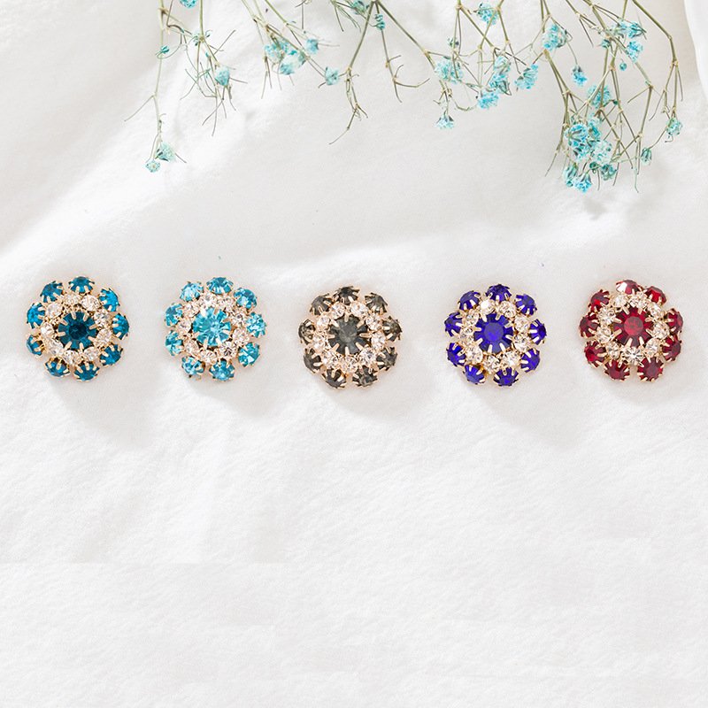 Hot Selling Metal Overcoat Button Rhinestone High-end Clothes Decoration Fancy Buttons Garment Accessories