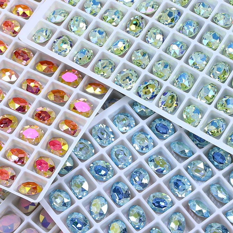 10*8mm Oval crystal rhinestones point back K9 fancy stone wholesale loose crystal stone for jewelry nail accessories nail art