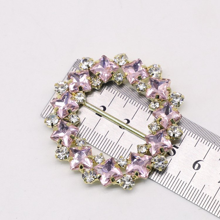 JFRBO15 Gorgeous Lady Diamond Rhinestone Chain Acrylic Bikini Buckle Shoe Buckle Rhinestone Belt Buckle