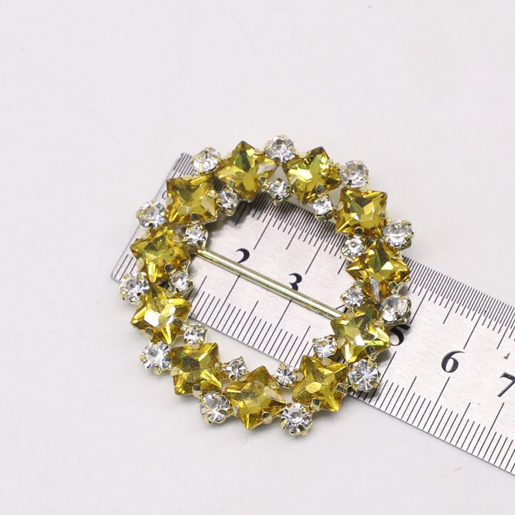 JFRBO15 Gorgeous Lady Diamond Rhinestone Chain Acrylic Bikini Buckle Shoe Buckle Rhinestone Belt Buckle