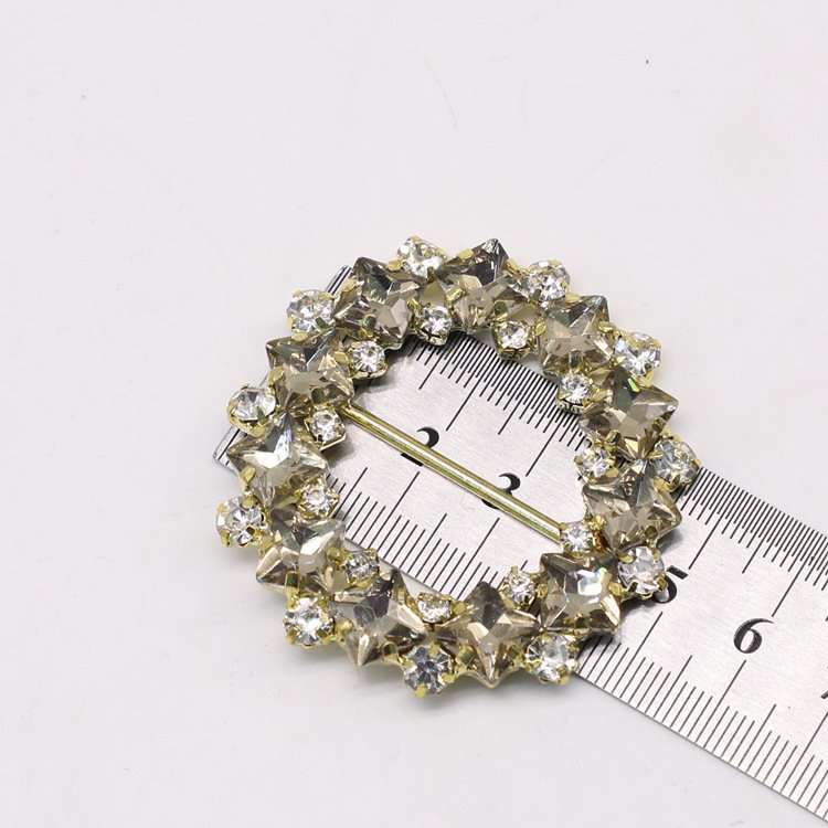 JFRBO15 Gorgeous Lady Diamond Rhinestone Chain Acrylic Bikini Buckle Shoe Buckle Rhinestone Belt Buckle
