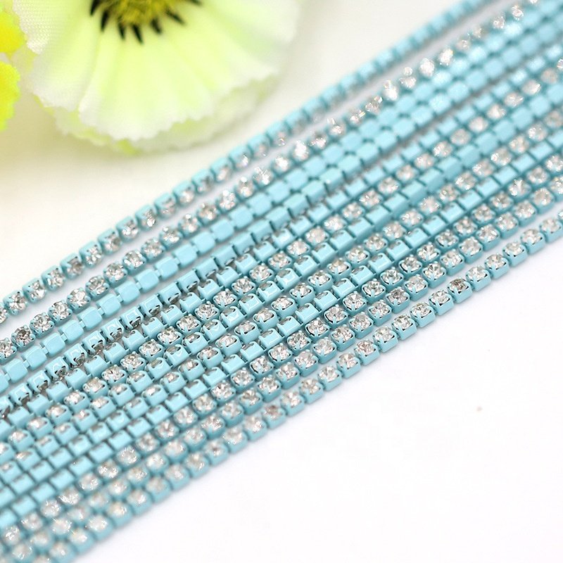 New Electrophoretic Rhinestones In Multi-Color Claw Chain Crystal Trim For Jewelry Making