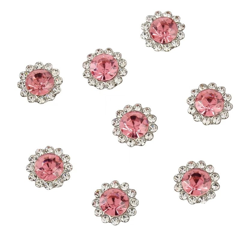 Hot Sale 12MM Sew on Rhinestones Crystals Glass Metal Base Sewing Flower Claw Rhinestones for Clothes