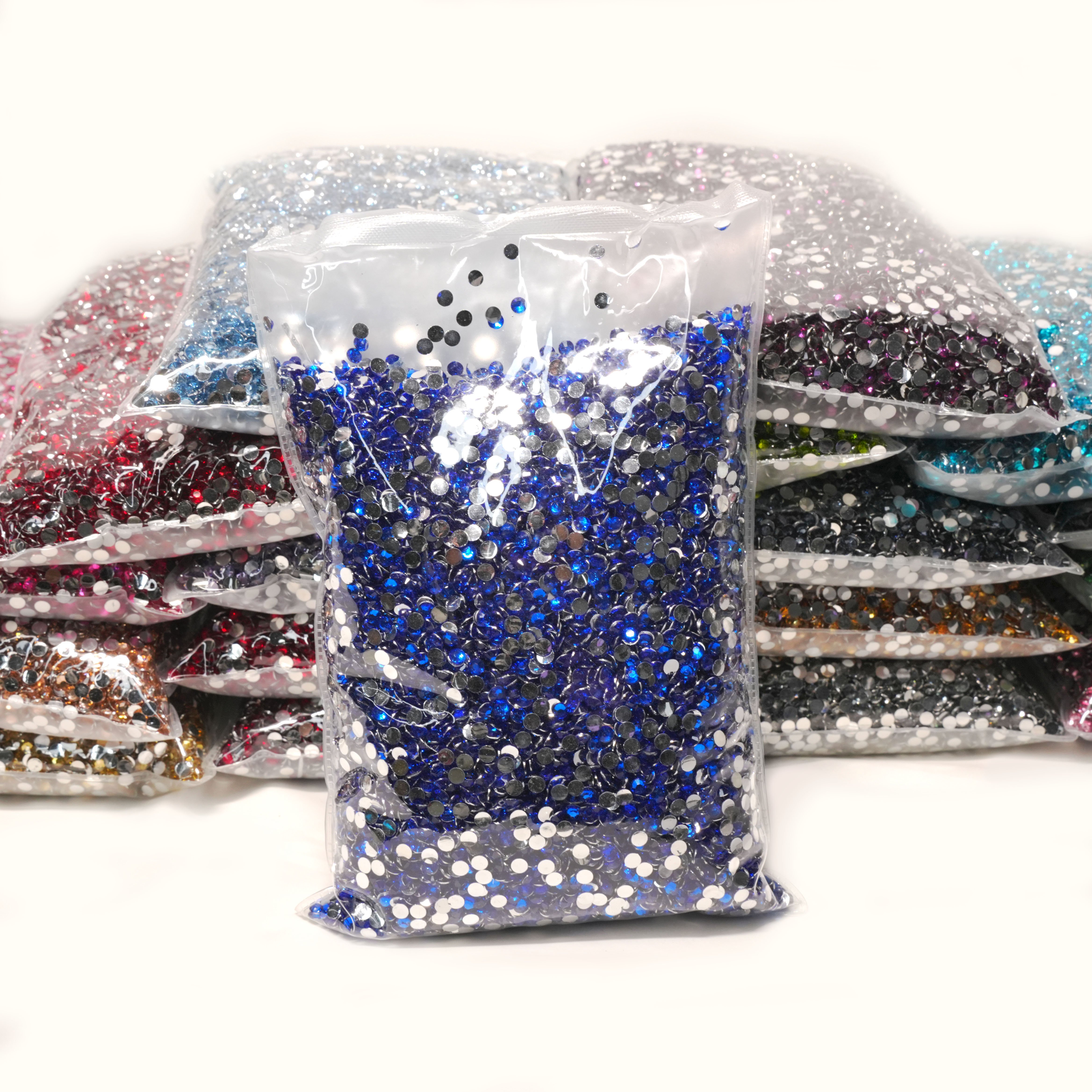 XULIN Customized Color Package 2mm 3mm 4mm 5mm 6mm Flat Back Resin Rhinestone