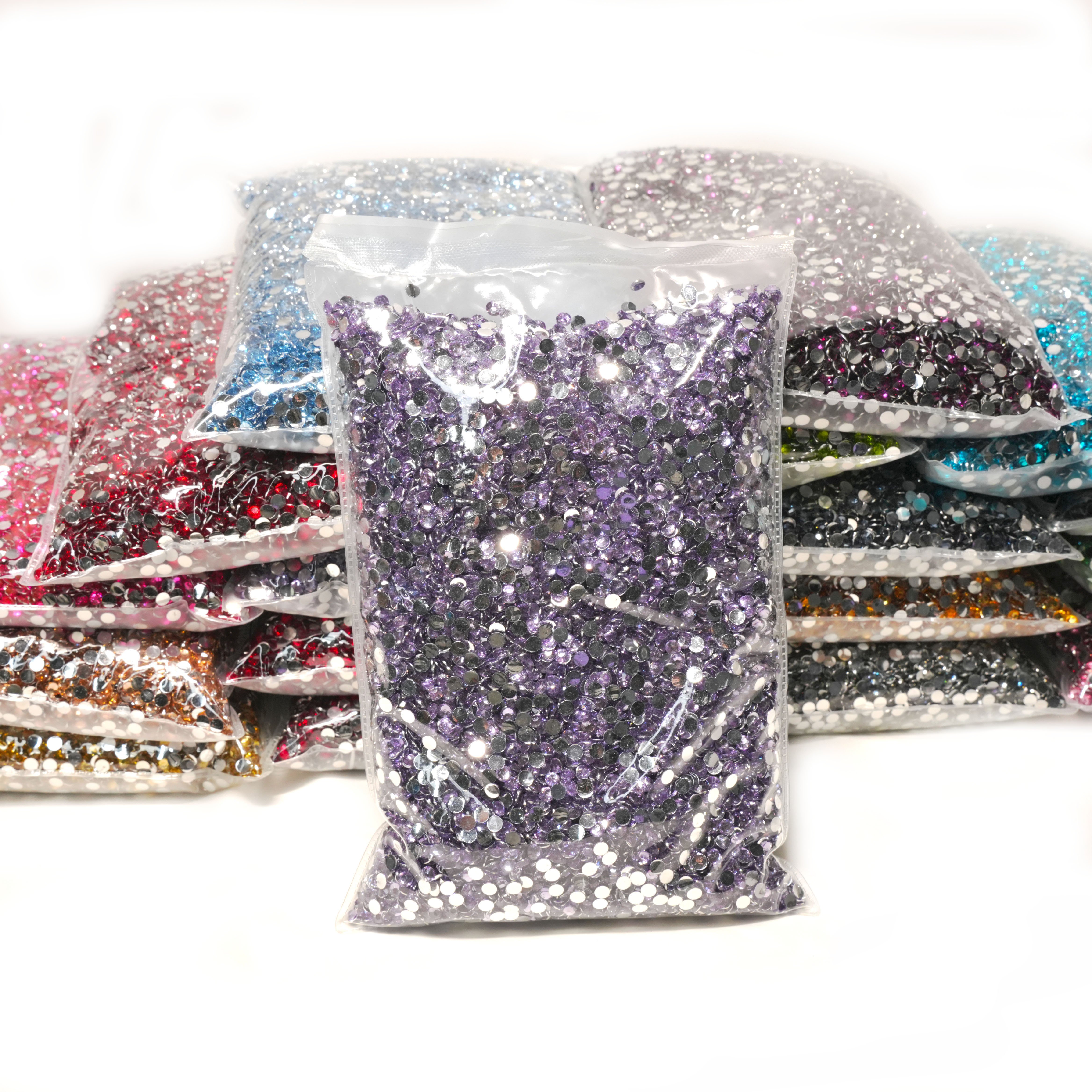 XULIN Customized Color Package 2mm 3mm 4mm 5mm 6mm Flat Back Resin Rhinestone