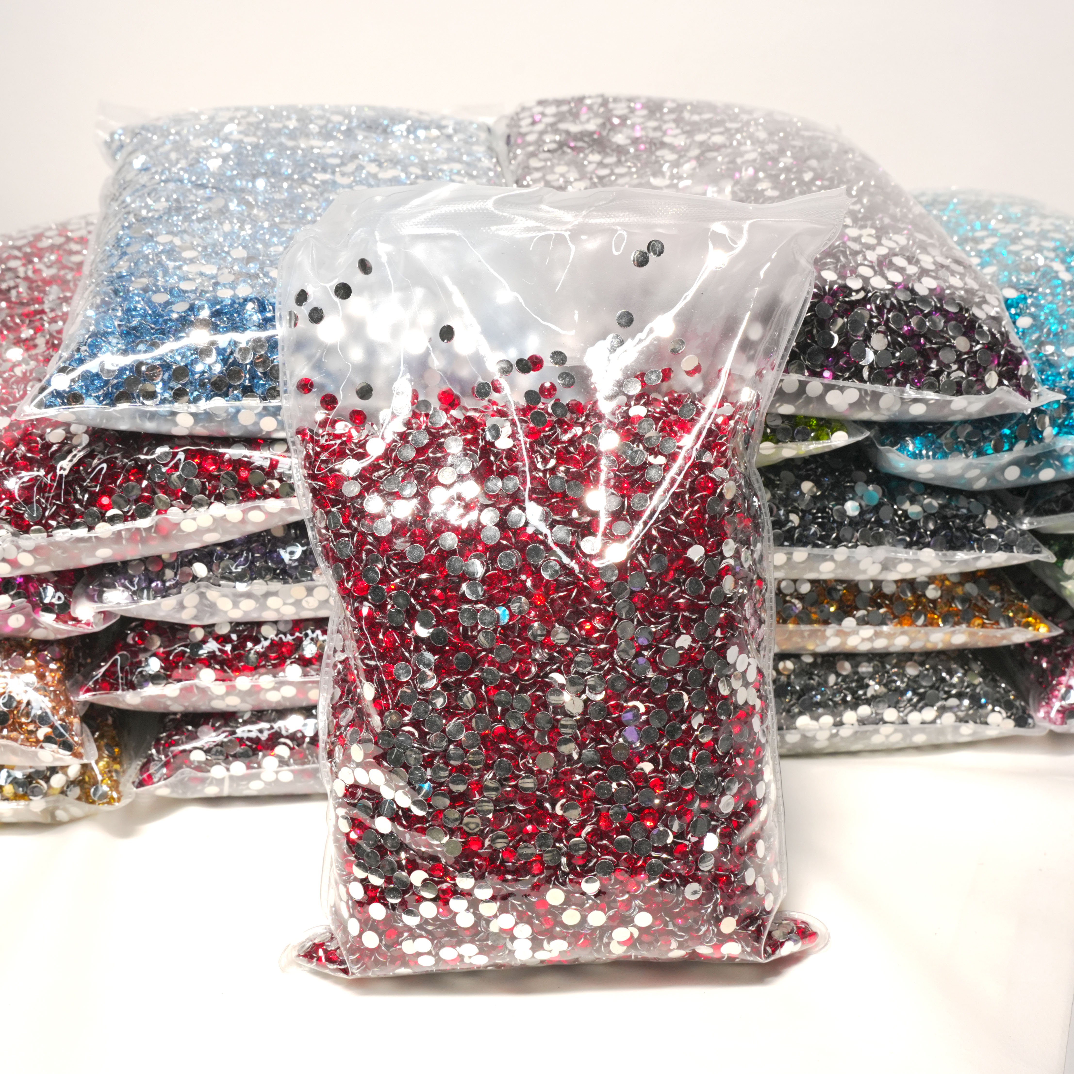 XULIN Customized Color Package 2mm 3mm 4mm 5mm 6mm Flat Back Resin Rhinestone