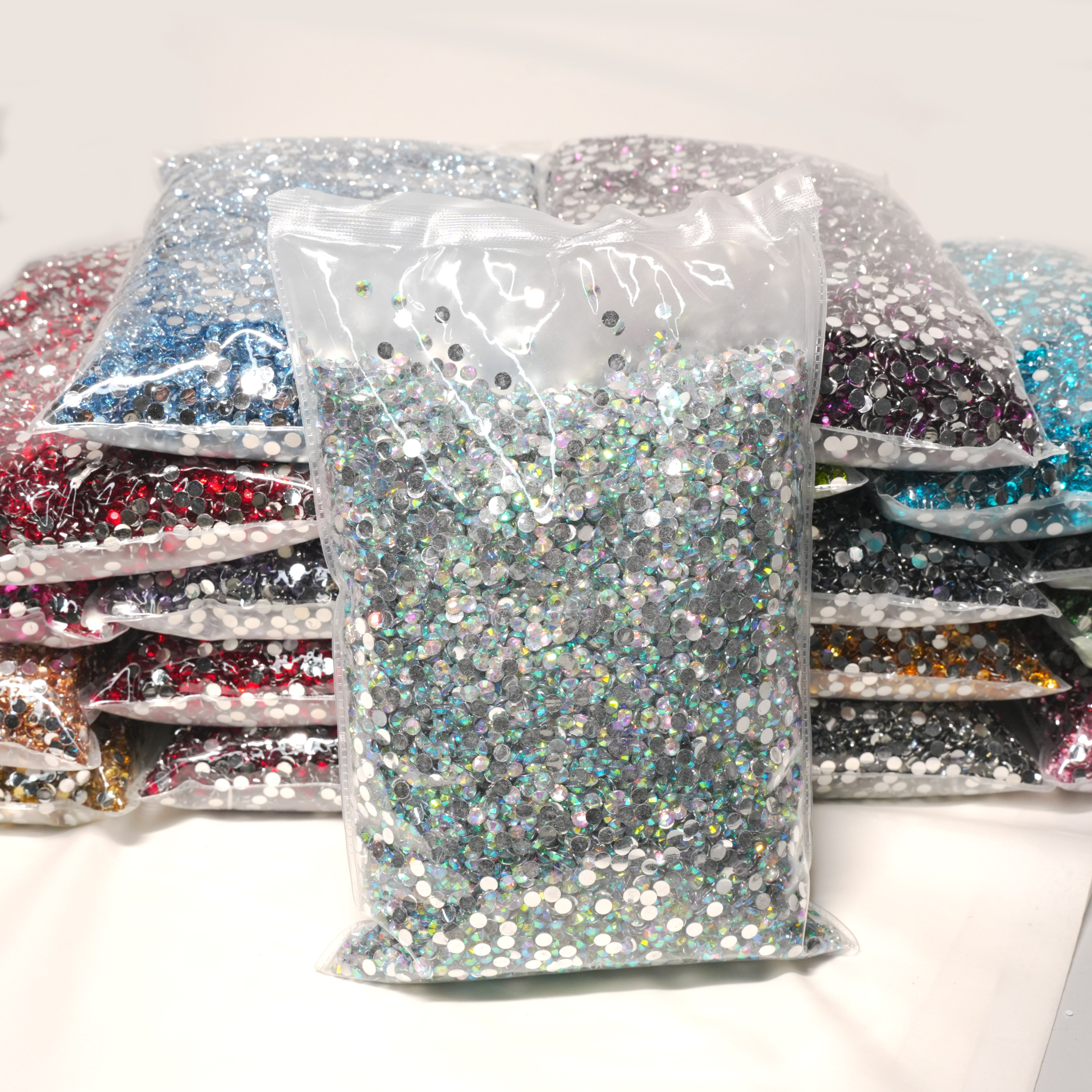 XULIN Customized Color Package 2mm 3mm 4mm 5mm 6mm Flat Back Resin Rhinestone