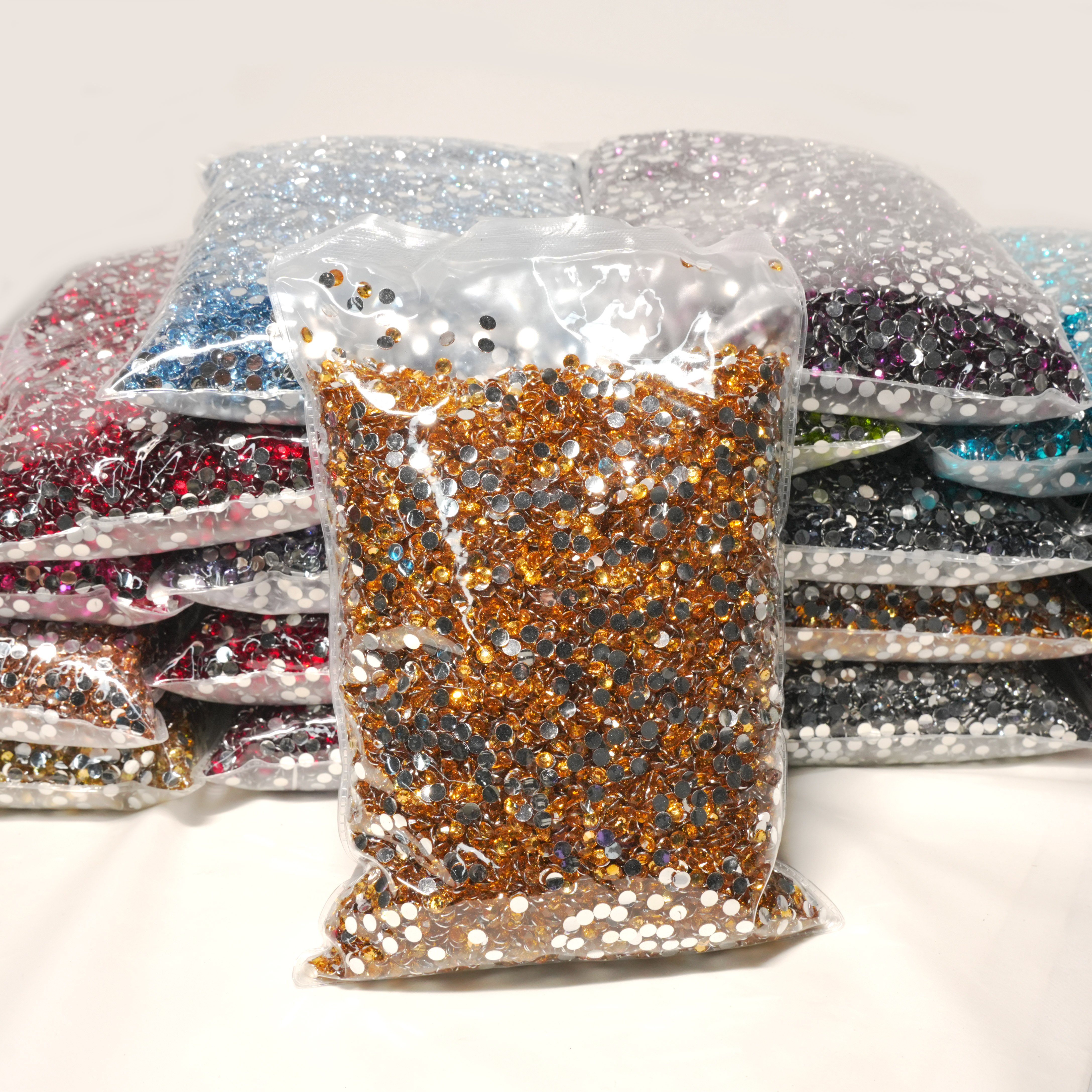 XULIN Customized Color Package 2mm 3mm 4mm 5mm 6mm Flat Back Resin Rhinestone