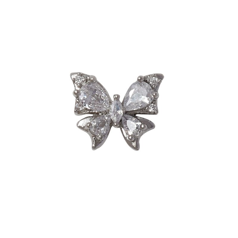 3D Hollow Butterfly Nail Charm Zircon Butterfly Wings Charm for Silver Gold Butterfly Rhinestones Glitter