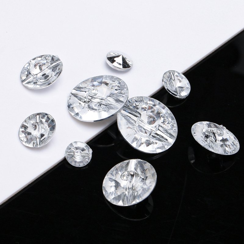 Round Rhinestone Decor Button in Silver for Clothing and Accessories Manufacturing in Zhejiang, China