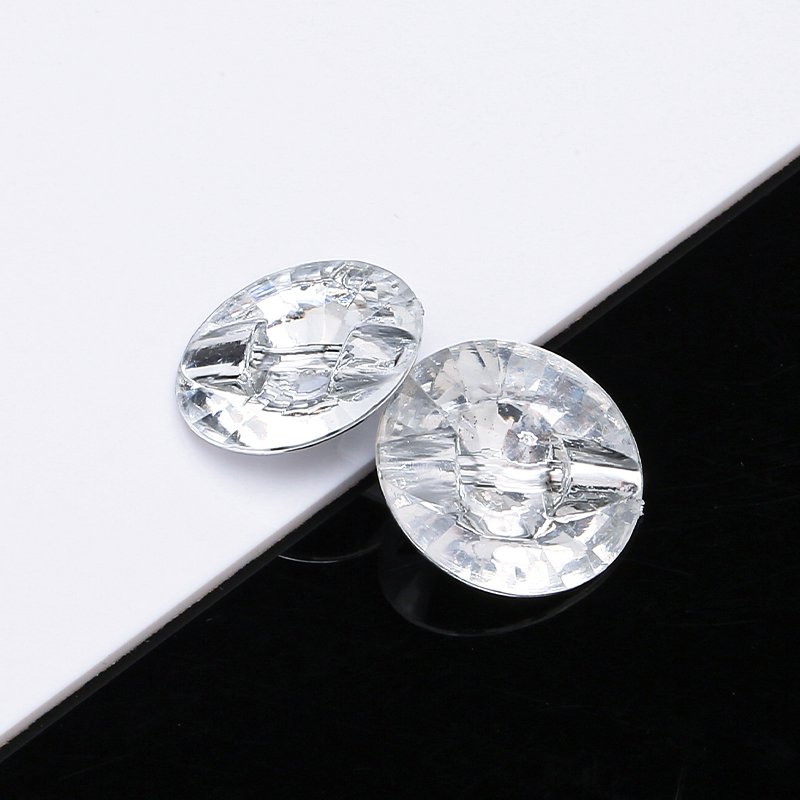 Round Rhinestone Decor Button in Silver for Clothing and Accessories Manufacturing in Zhejiang, China