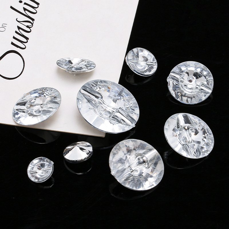 Round Rhinestone Decor Button in Silver for Clothing and Accessories Manufacturing in Zhejiang, China