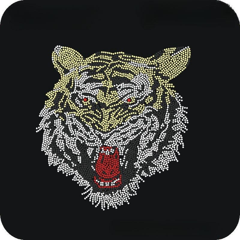 Gold Lion Rhinestone Design Bling Iron On Patch Lion Head Hot Fix Design Rhinestone Transfer