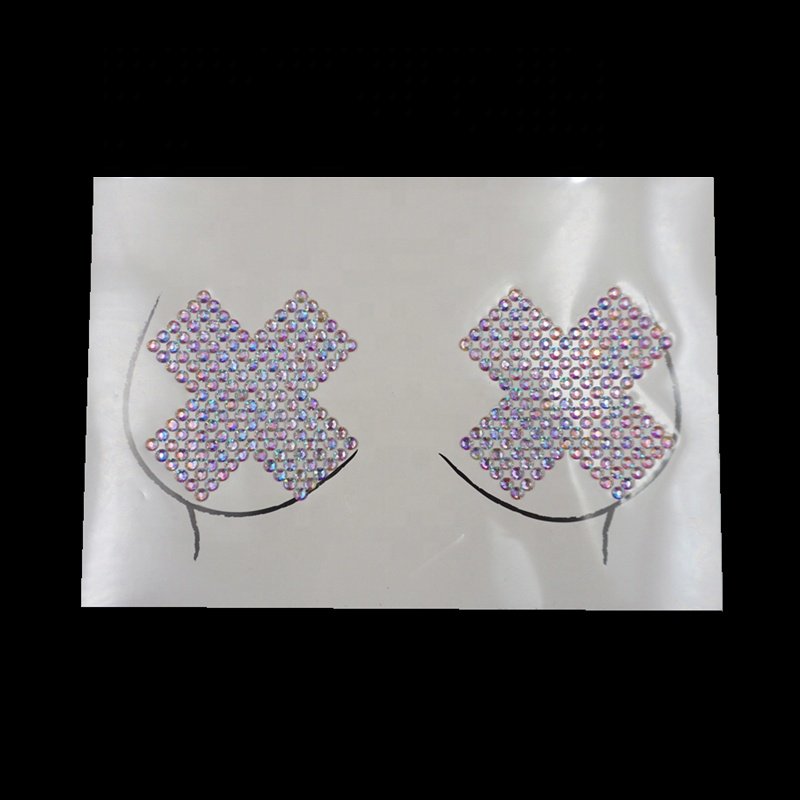 Free sample rhinestone headpiece Body Gems Sticker Breast Jewels Face Tattoo Chest nipple sticker Rhinestone for Women