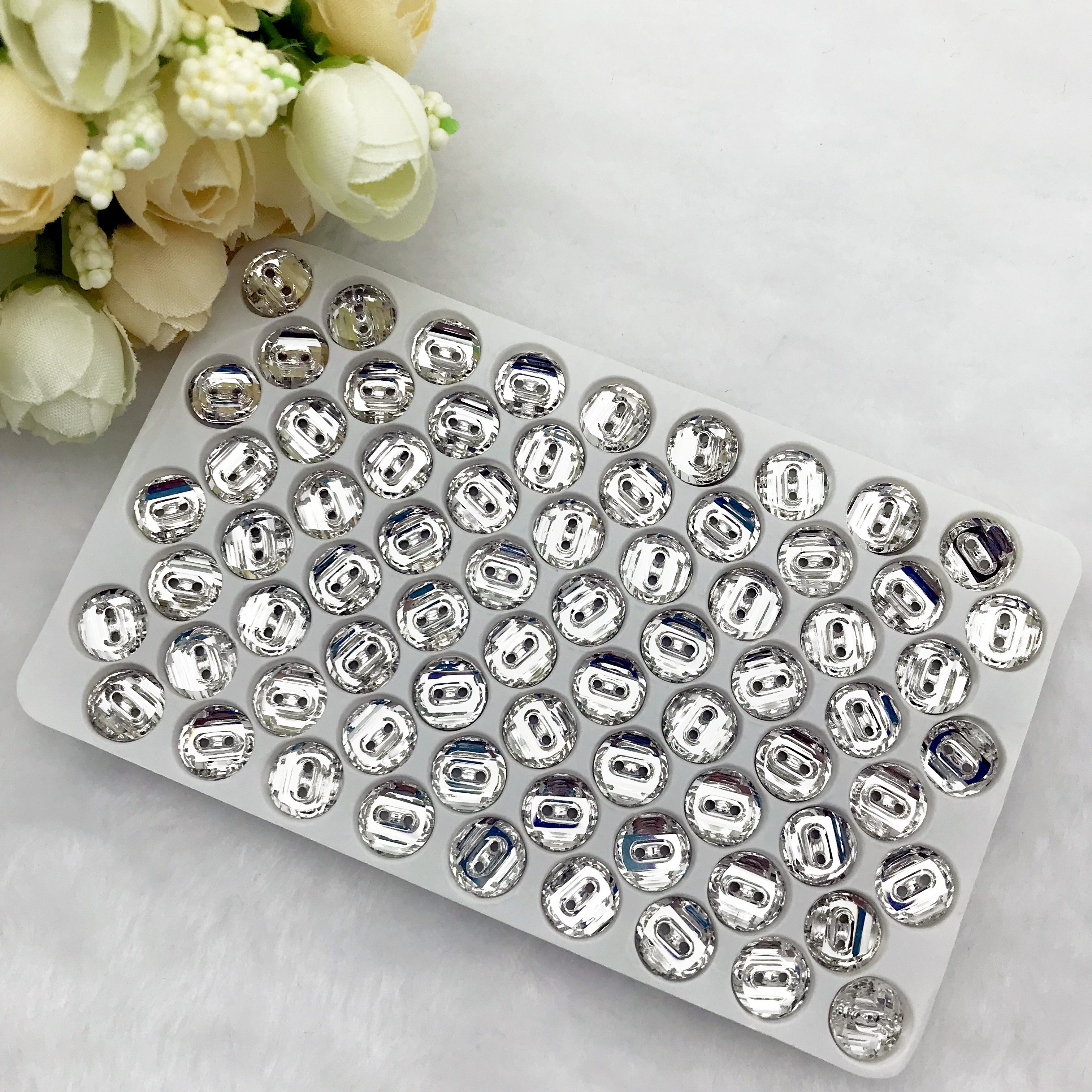 10mm two holes rhinestone crystal glass buttons