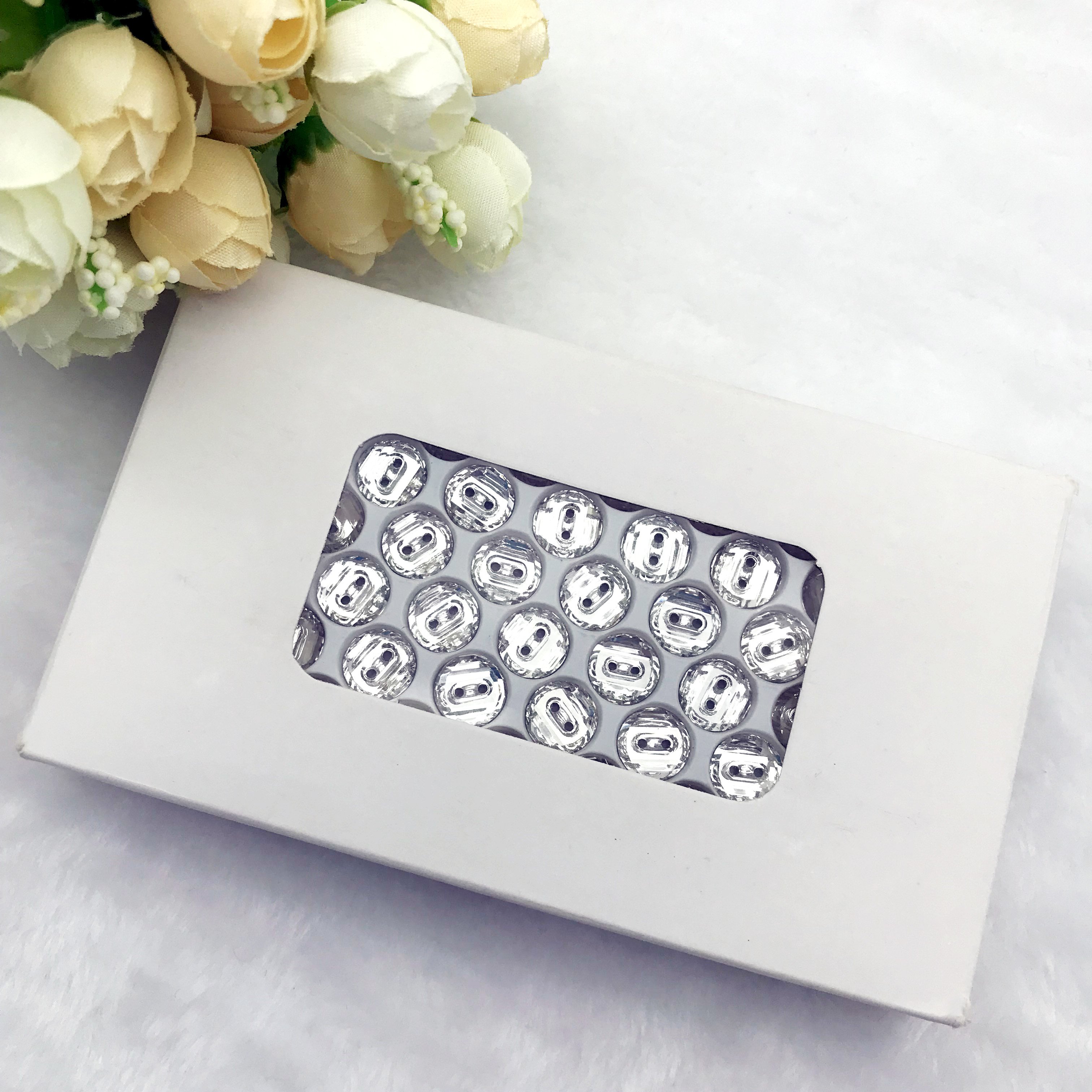 10mm two holes rhinestone crystal glass buttons
