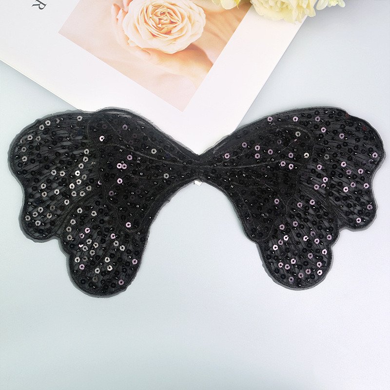 3d Applique Beaded Butterflies Butterfly Jeweled Applique White Lace Applique Rhinestone Patch Flower