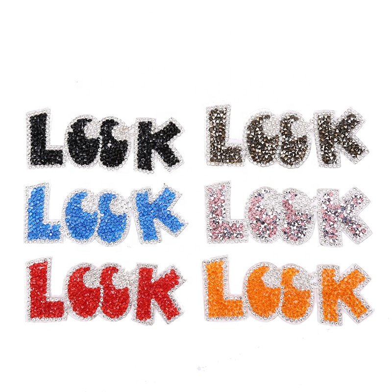 Wholesale Resin Diamond Hotfix Adhesive Mesh Patch DIY Hot Fix point back Rhinestone Motif Iron On Crystal Diamond Patch