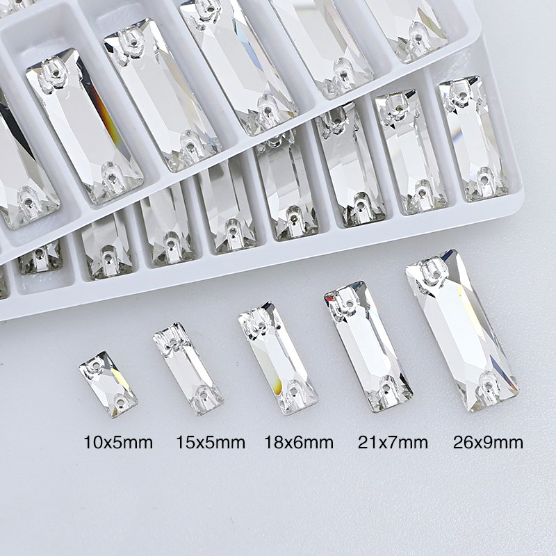 Dongzhou flatback crystals rectangle sew on rhinestones wholesale lead-free strass beads for garment shoes sewing accessories