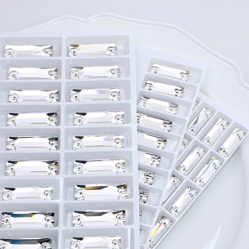 Dongzhou flatback crystals rectangle sew on rhinestones wholesale lead-free strass beads for garment shoes sewing accessories
