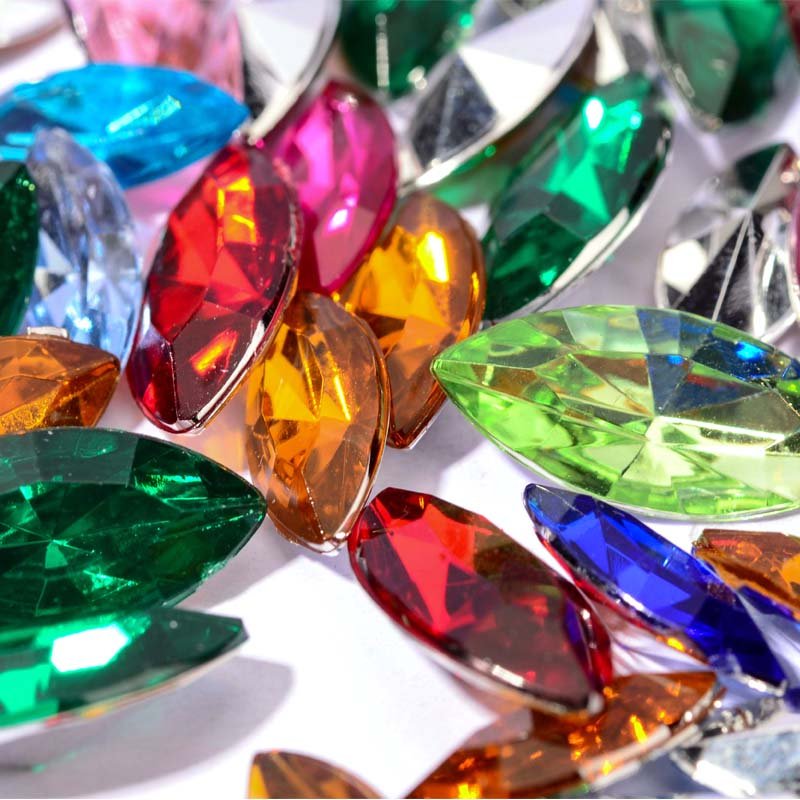7*15MM 9*18MM 9*20mm 12*25mm horse eye marquise point back acrylic rhinestone for jewelry making