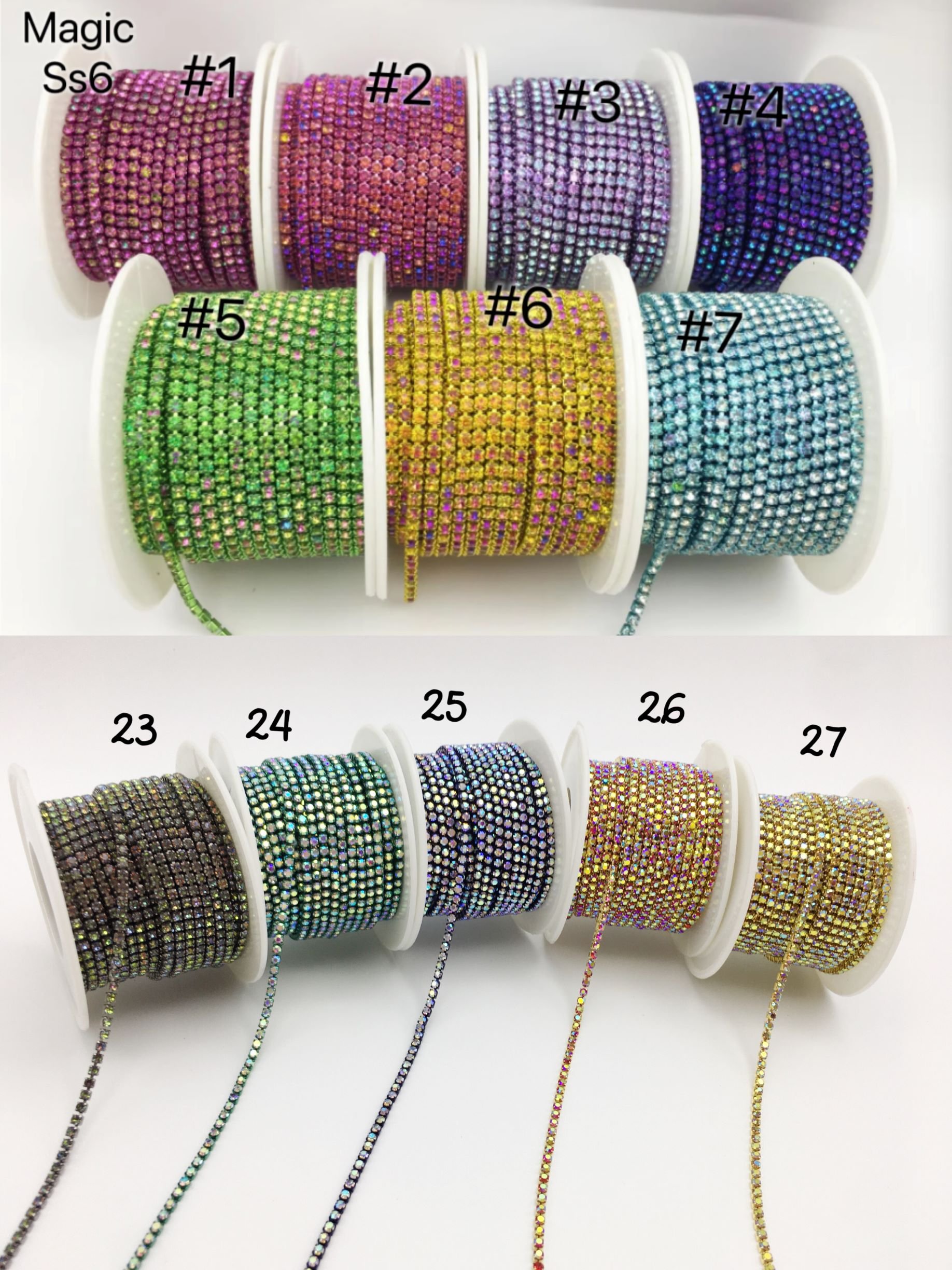 SINRONG Spot sewn rhinestone cup chain sparkling colorful claw chain clothing nail DIY