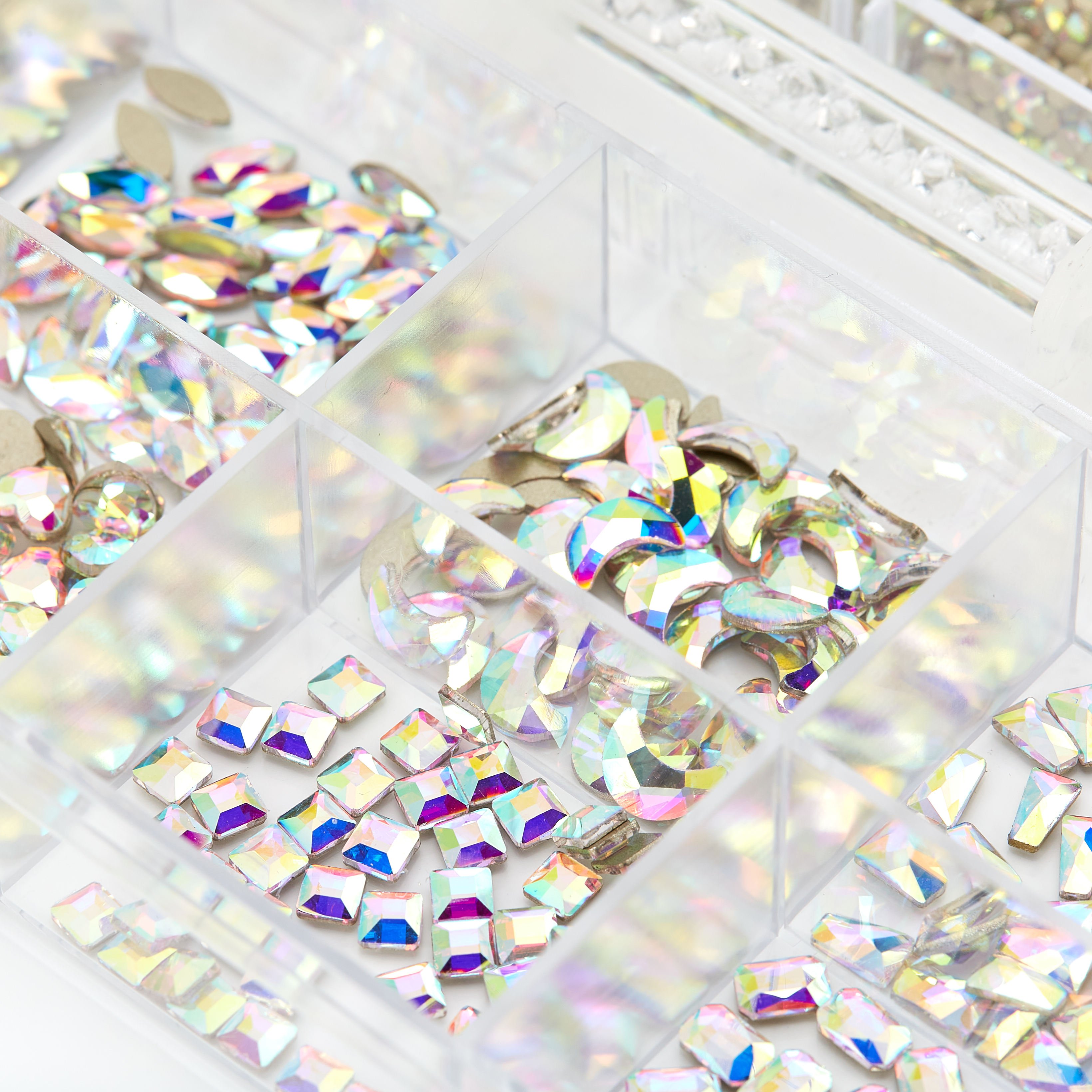 Wholesale Bling Mixed Around Shape Glass Big Crystal Nails Diamond Rhinestones Packs For Nails
