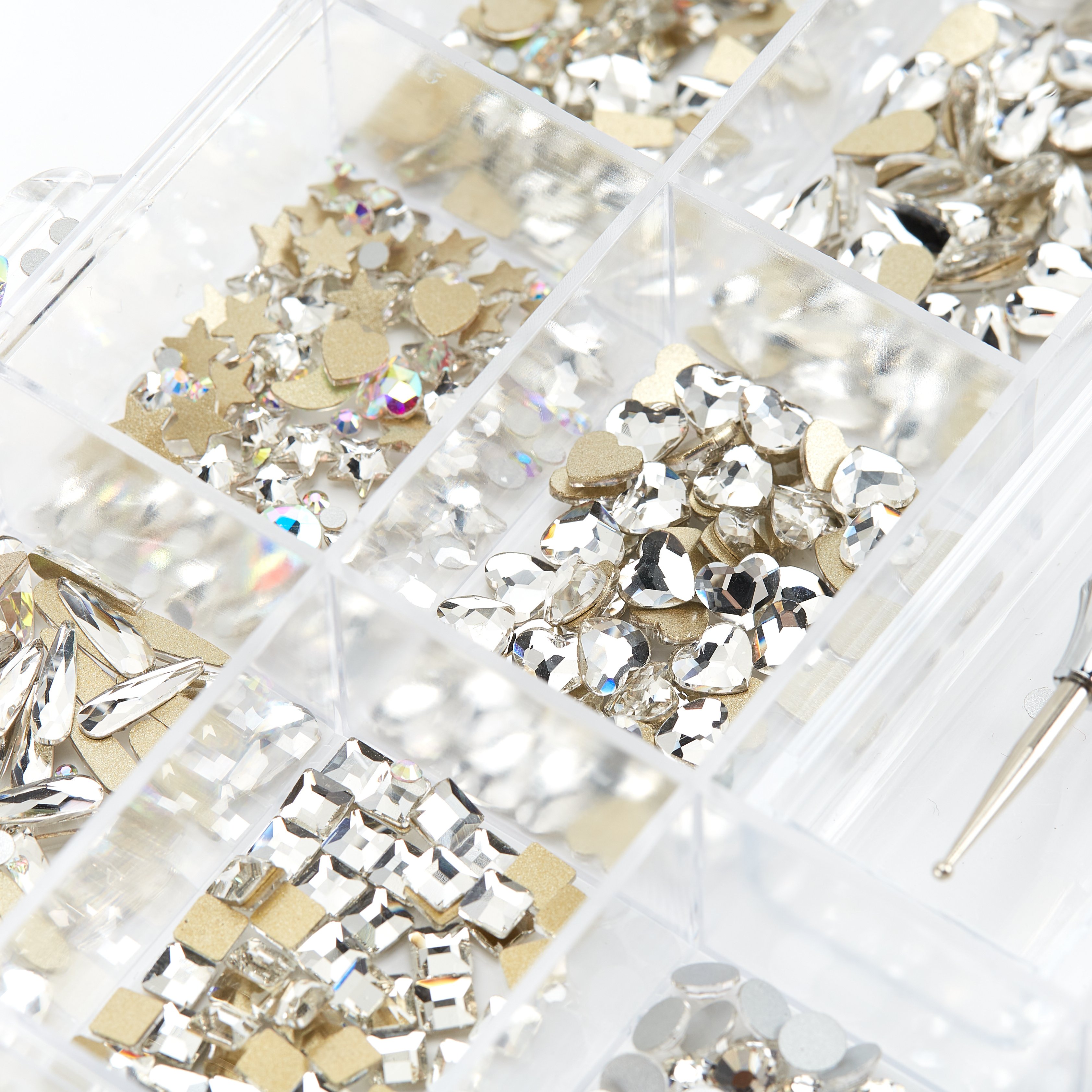 Wholesale Bling Mixed Around Shape Glass Big Crystal Nails Diamond Rhinestones Packs For Nails