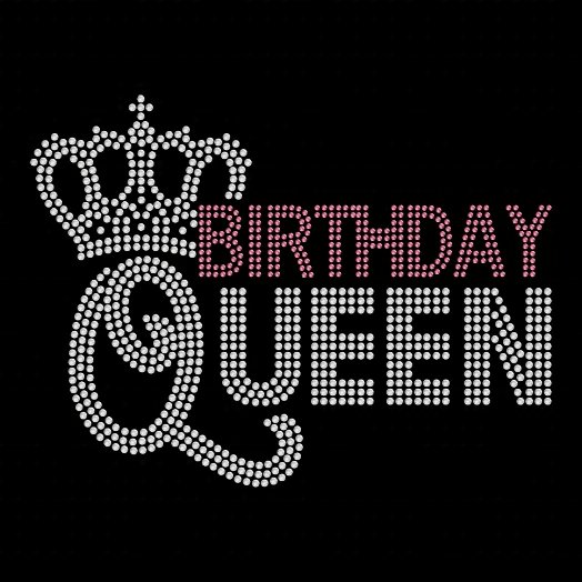 Bling Queen Rhinestone Iron-on Crystal Bling Hotfix Transfer Applique for custom Queen tshirt