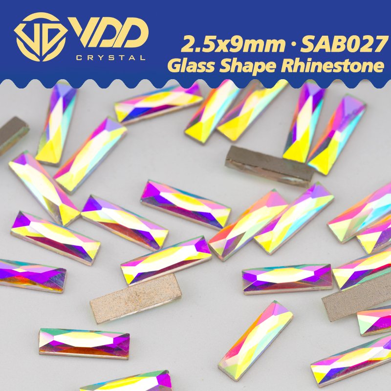 VDD 2.5x9mm-SAB27 100Pcs Glass Shape Crystal Rhinestones Crystal AB Flatback Glitter Stones For DIY Crafts Nail Art Decorations