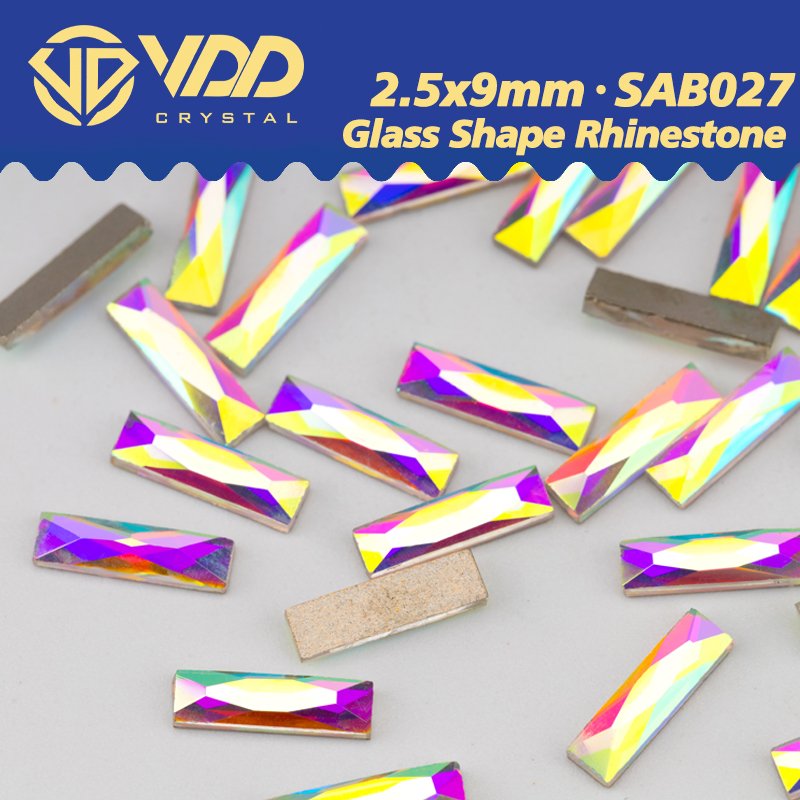 VDD 2.5x9mm-SAB27 100Pcs Glass Shape Crystal Rhinestones Crystal AB Flatback Glitter Stones For DIY Crafts Nail Art Decorations