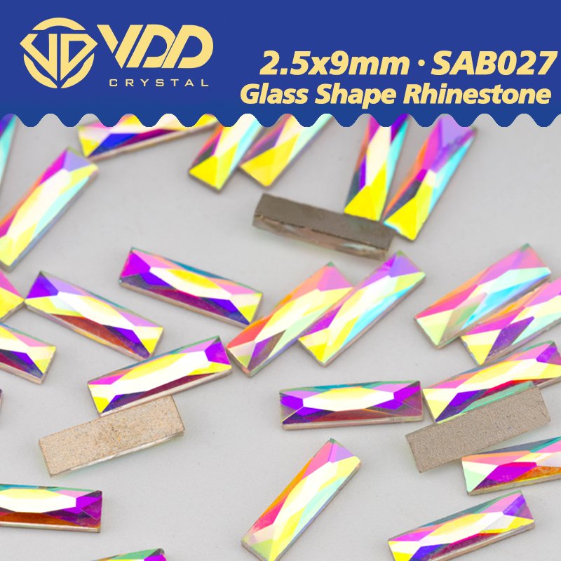 VDD 2.5x9mm-SAB27 100Pcs Glass Shape Crystal Rhinestones Crystal AB Flatback Glitter Stones For DIY Crafts Nail Art Decorations
